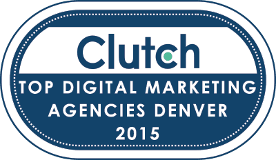 Badge awarded to Fruition for being named one of the top digital marketing agencies in Denver by Clutch in 2015.