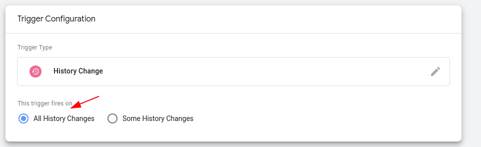 History change trigger turn on